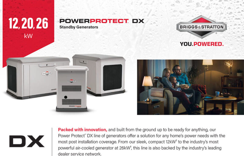 Packed with innovation, and built from the ground up to be ready for anything, our Power Protect DX line of generators offer a solution for any home's power needs with the most post installation coverage. From our sleek, compact 12kW to the industry's most powerful air-cooled generator at 26kW, this line is also backed by the industry's leading dealer service network.